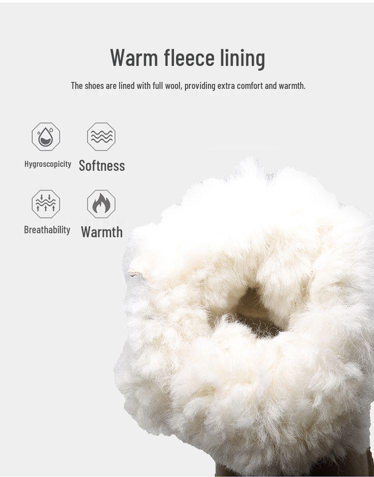 Мужские зимние шерстяные высокие кожаные сноубутсы, толстые и теплые, нескользящие, уличные, в монгольском стиле.