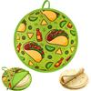 ABCKEY 12 Inch Tortilla Warmer Pouch, Zippered Fabric Tortilla Warmer to Keep Food Warm for Tortillas, Tacos, Naan and Pizza Rolls up to One Hour