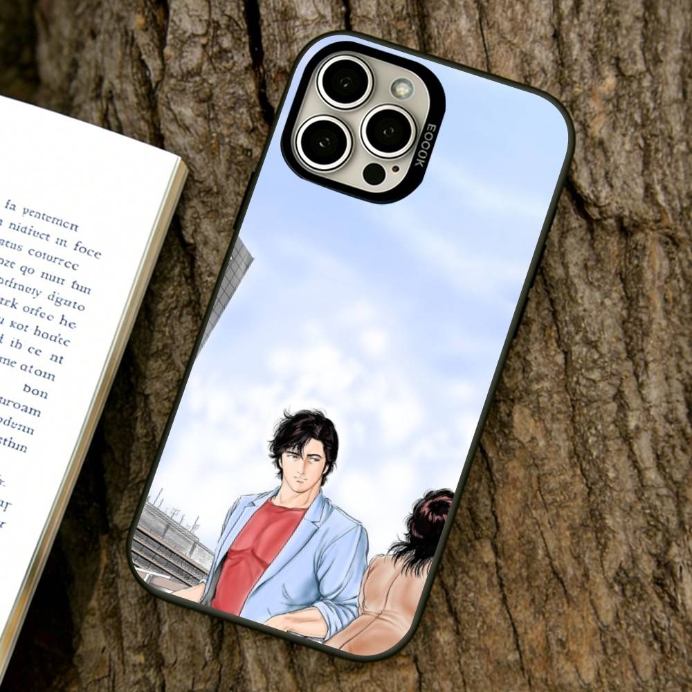 City Hunter Phone Case For iPhone 17,16,15,14,13,12,11 Plus,Pro Max,XS,Colored Silver Plated Inside Cover