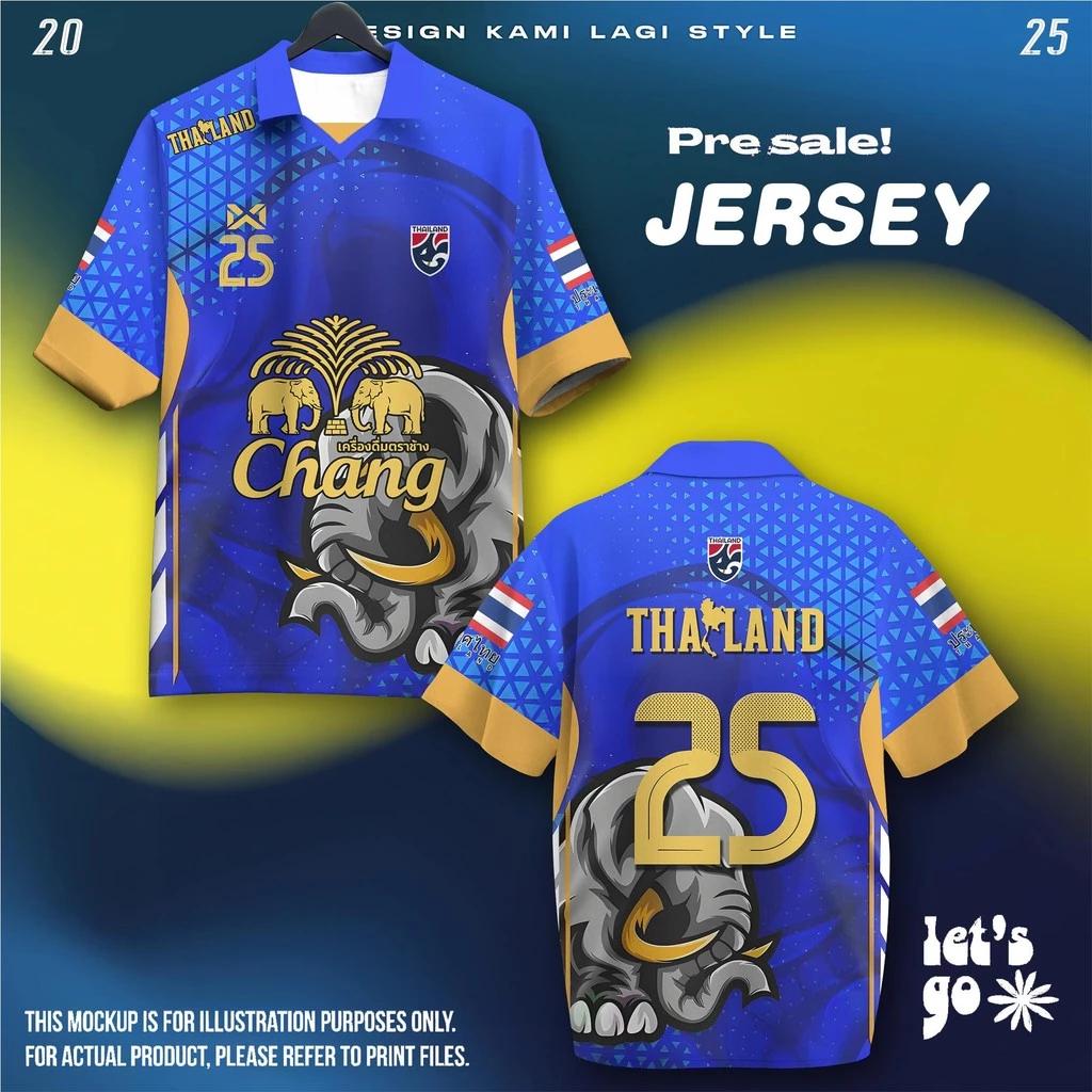 ТАИЛАНД Футбол Футбол Поло Винтажная Футболка Национальный Флаг Логотип Слона Значок Унисекс Мужчины Женщины ДЖЕРСИ Принт Быстросохнущая С Коротким Рукавом Форма