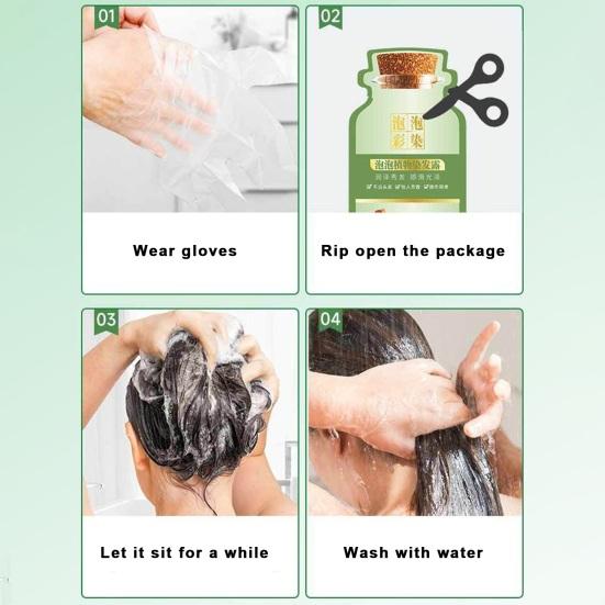 10 шт., 30 мл, пузырьковая краска для волос, нежный натуральный растительный экстракт, красящий шампунь для мужчин и женщин, ботаническая пена для крашения пузырьков