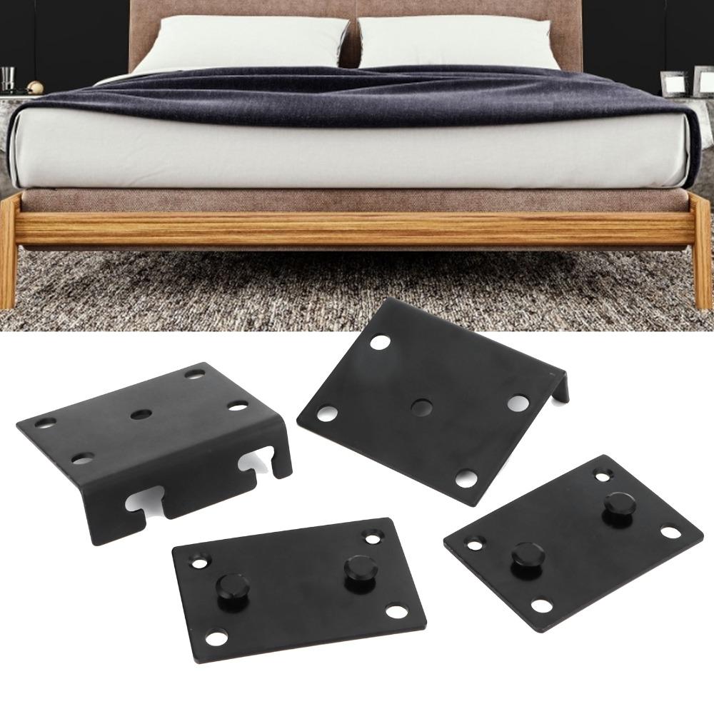 1 set Adjustable Furniture Hardware Connector Black Bed Frame Bracket Hinge Bracket Headboards