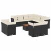 VidaXL Salon de Jardin avec Coussins 12 pcs, Canapés de Patio, Ensemble de Meubles, Mobilier de Terrasse Exterieur, Noir 3256273