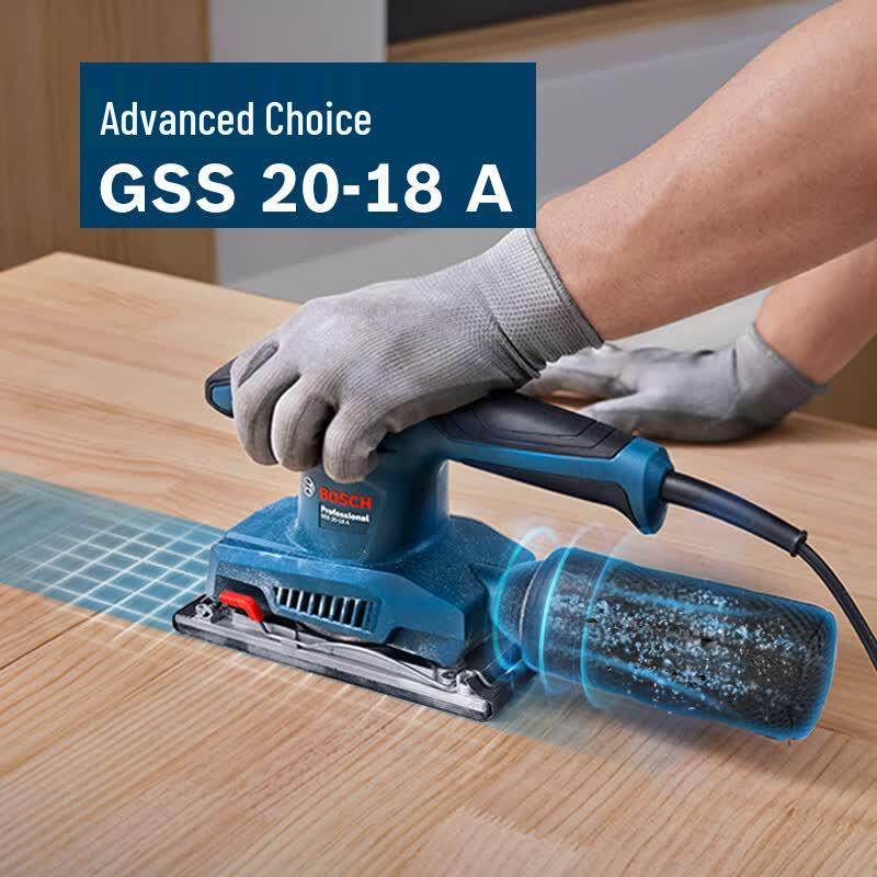 Bosch GSS20-18 Professional Low-Vibration Flat Sander CN plug (adapter included)