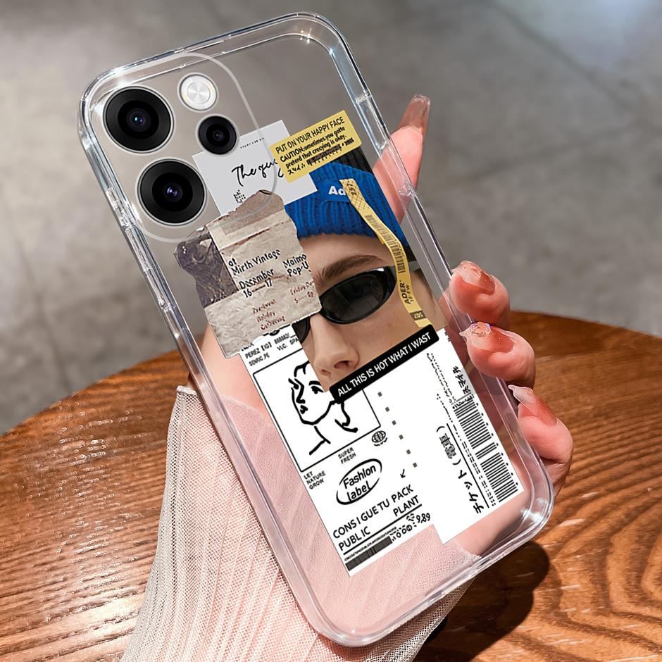 Чехлы Для OPPO Reno15 15F 15Pro Милая Девочка Сердце Любви Легкий Простота Мягкий Прозрачный Корпус Для Reno 15F 15 Pro Capa