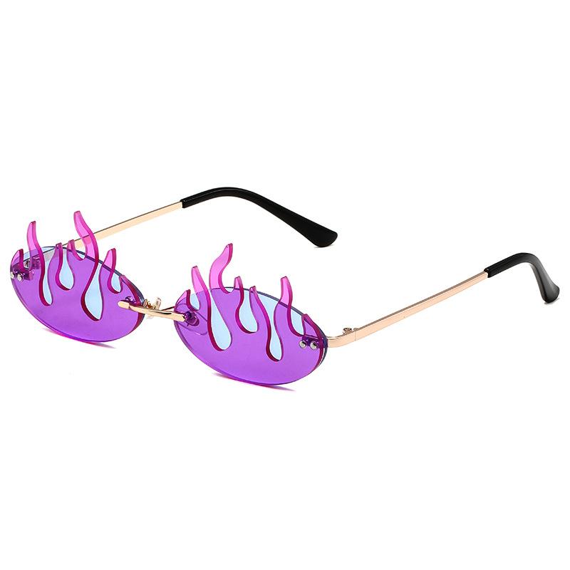 New hip hop flame sunglasses European and American Internet celebrities ins double lens glasses funny contrasting sunglasses female tide