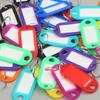 Yousheng 50Pcs Keyring Tags Plastic Key Fobs ID Tags with Split Keyring Paper Insert Key Tags Writing Paper Keychain Organizer