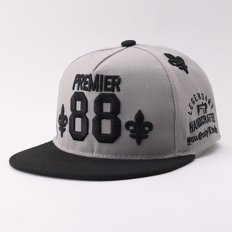 Flat Brim Baseball Cap Hip Hop Style Embroidered Sun Hat Men Women