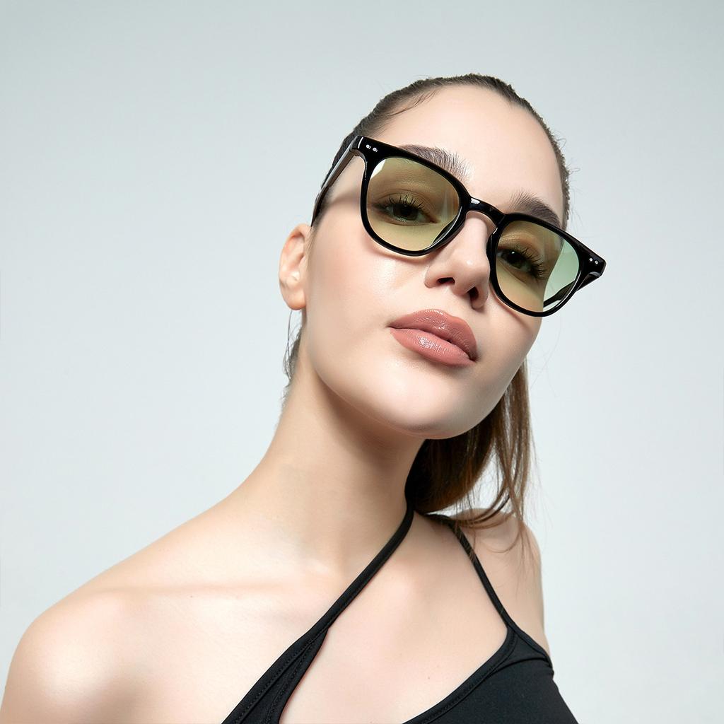 Очки Ss0051 Круглые Маленькая Оправа Клепки Солнцезащитные Очки Кошачий Глаз Мужские Океаническая Линза Разноцветные Солнцезащитные Очки Женские