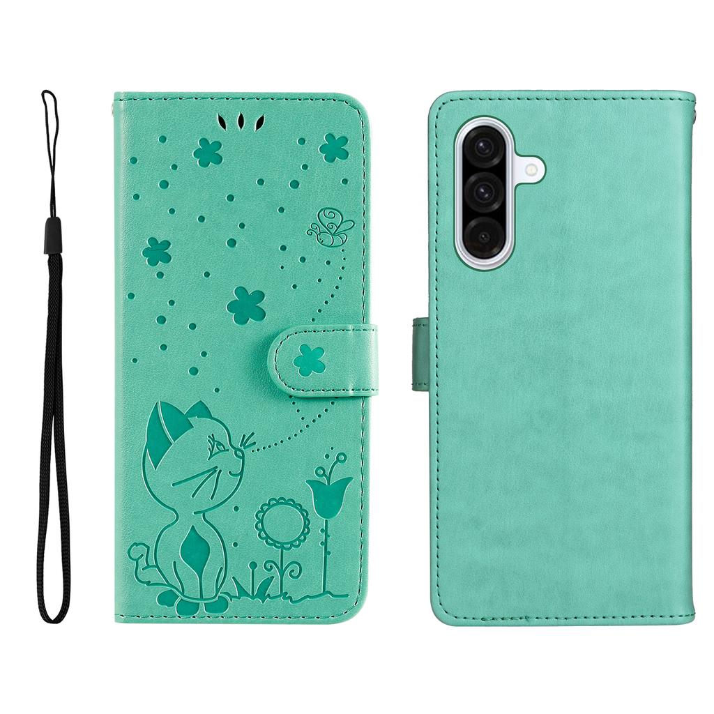For Samsung Galaxy A36 5G Leather Wallet Case Cat Bee Pattern Phone Cover Stand