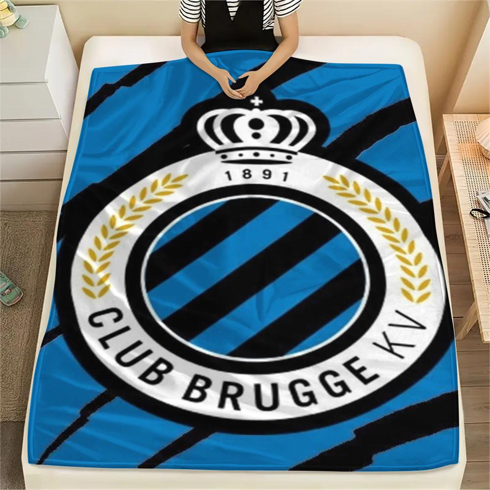 1Pc Club Brugge K V Print Flannel Blanket, High quality Comfortable for All Seasons, Home Decor, Warmth and Comfort, Perfect for Christmas Gifts