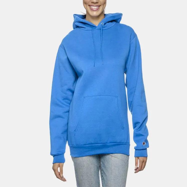 Champion Cuff Single Label Hood Fleece Lined Pullover Sweatshirt US Version Unisex Sky Blue (Unisex) Sweatshirts S700 RB