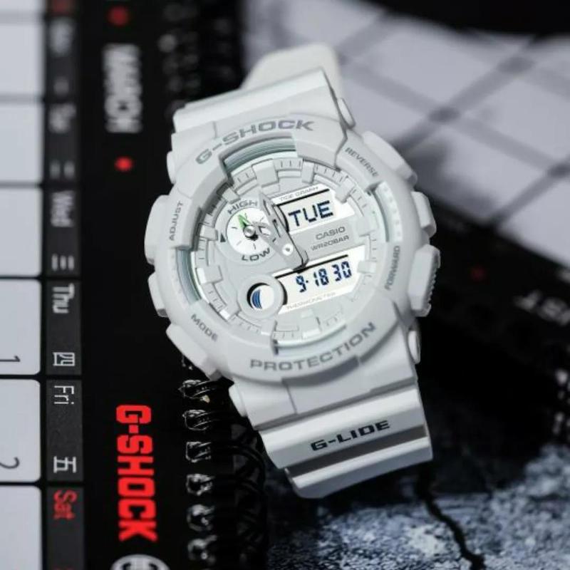 Casio G-SHOCK Серия G-LIDE Модные Водонепроницаемые Трендовые Многофункциональные Спортивные Часы Кварцевый Механизм Ремешок из Смолы Японские и Корейские GAX-100A-7APR