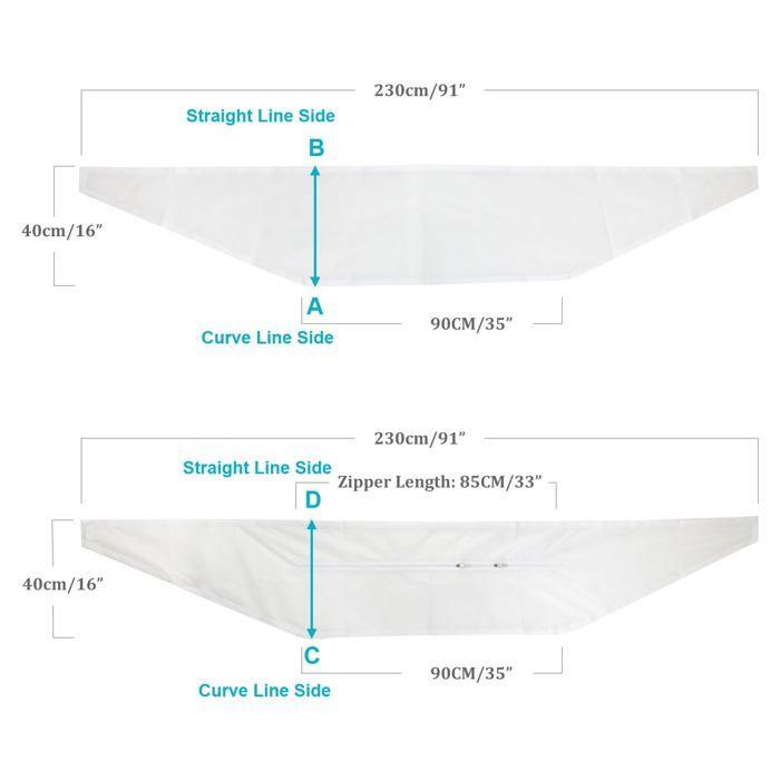Tissu d'isolation pour fenêtre à pivot central 381–460 cm – kit 2×230 cm pour climatiseur mobile