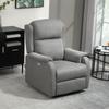 Reclining Armchair with Footrest, in Linen-Effect Fabric, Wood and Metal, 77x91x106 cm, Dark Grey