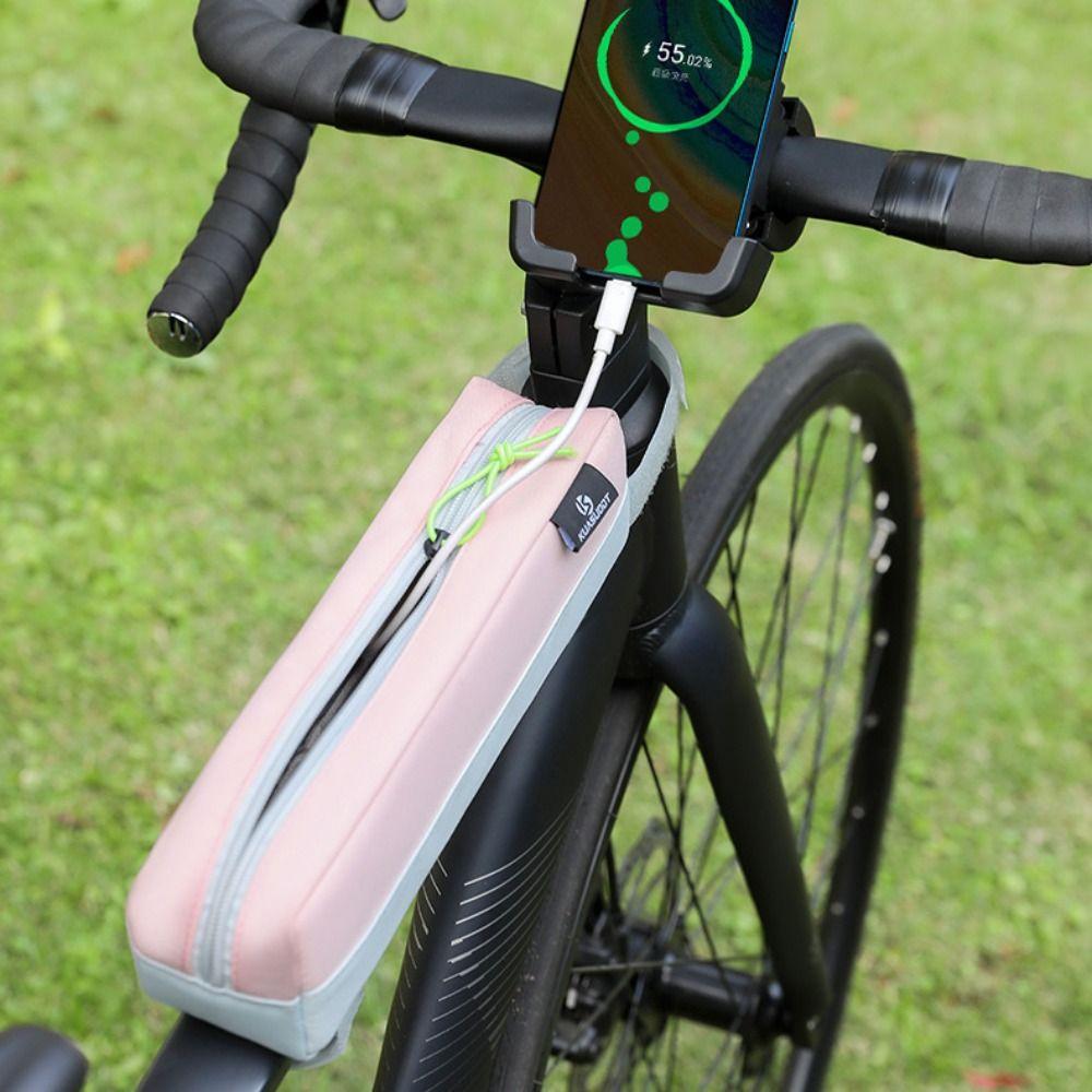 Waterproof Bike Front Beam Bag Polyester Bicycle Frame Pouch Bike Top Tube Bag Bike Accessories