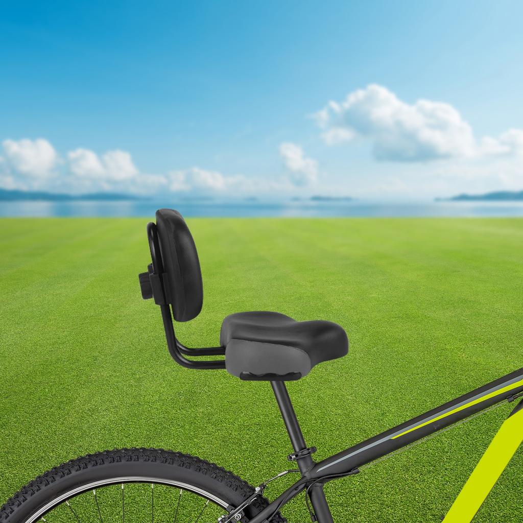 Comfortable Bike Seat with Adjustable Backrest, PU Cushion & High-Carbon Steel Frame - Replacement Saddle for Adult Tricycle