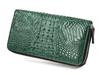 GODANE Официальный дистрибьютор W Круглая молния Длинный кошелек из кожи каймана и крокодила, хвост, темно-зеленый, темно-зеленый spcw8056cp/art.Darkgreen