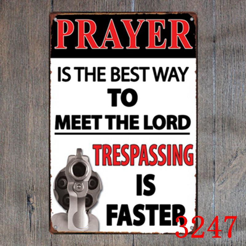 Custom Gun Humor Tin Sign for Restaurant, Bar, or KTV Decor