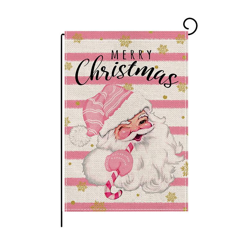 Christmas Garden Flag Linen Printed Outdoor Patio Decoration Small Double-sided Flag