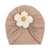 Autumn new baby solid color jacquard hat, baby soft and comfortable flower hat, baby hat