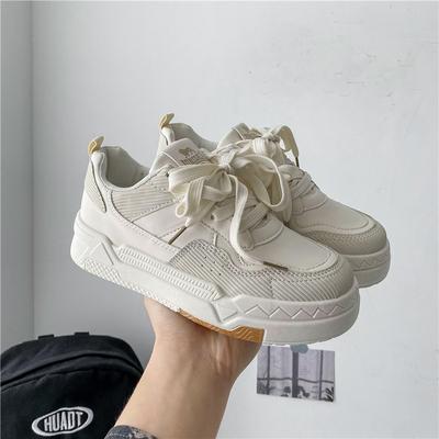 Новые весенние кожаные туфли-лодочки на платформе с круглым носком, женские повседневные спортивные туфли на шнуровке, верхняя одежда, белые туфли