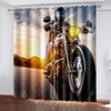 Шторы на окна мотоцикла 3D Dirt Motocross Bike силуэты гонщиков, пересекающих дорогу во время гонки по мотокроссу Полузатемняющие шторы