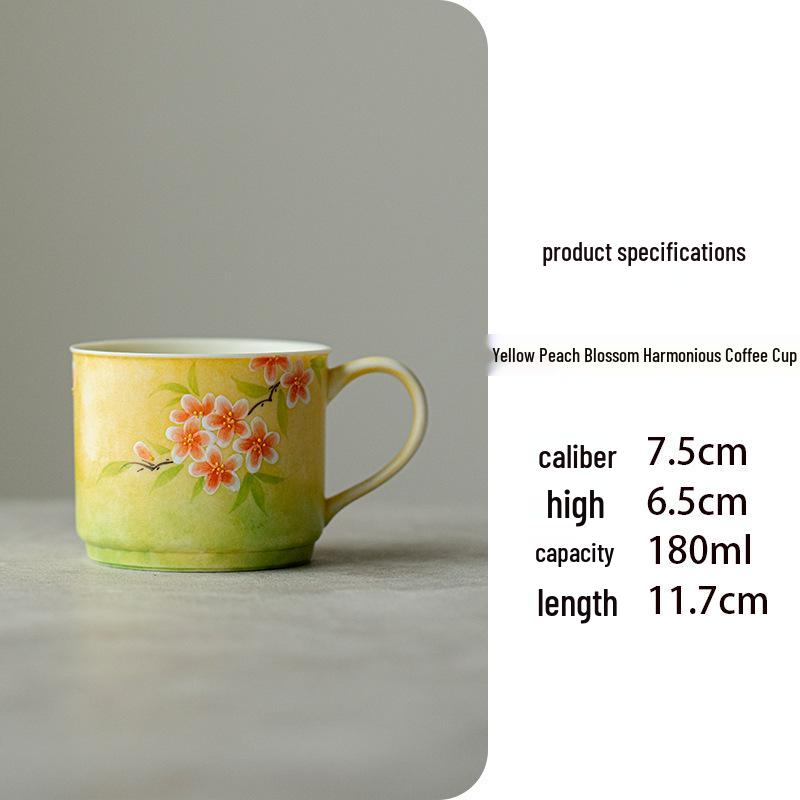 Hand-Painted Rose Ceramic Tea Cup Set - Elegant Women's Host Collection