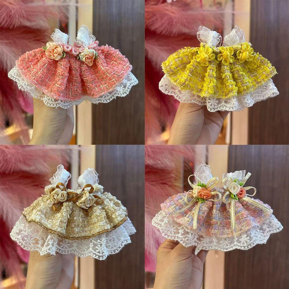 Pretty Princess Dress Floral Lace Doll Accessories  for West Highland Labubu