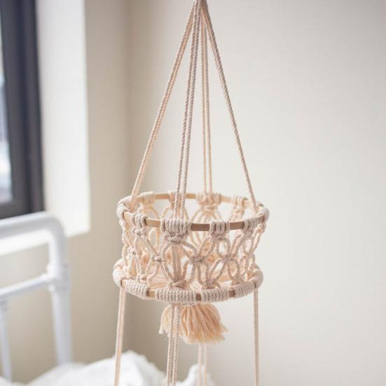 Hanging Basket Exquisite Hollow Woven Cotton Rope Handmade Storage Flowerpot Net Plant Hanger for Home