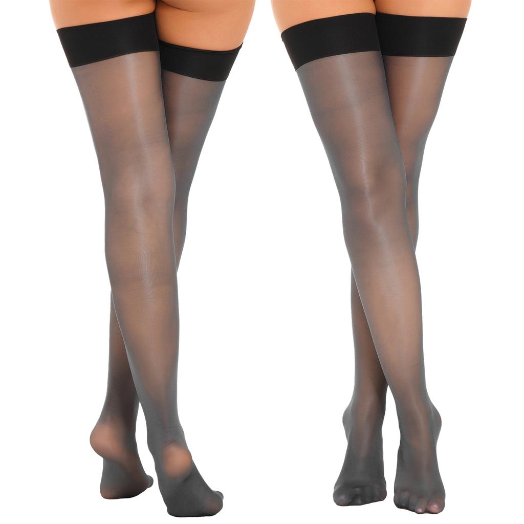 Прозрачные чулки до бедра, ультратонкие эластичные гольфы длиной до колена, длинные носки, колготки, карнавальный костюм для вечеринки