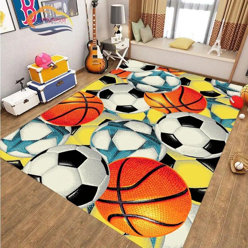 Football Pictures Rug Cartoon Football Living Room Decoration S Bed Non-slip Carpet Home Entrance Door Mat Kids