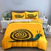 Yellow snail spiral design Bedding sets Duvet cover sets Duvet covers Pillowcases(1 * Duvet Cover 2 * Pillowcases, without duvet insert)