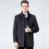 Осенне-зимнее новое двухстороннее шерстяное мужское шерстяное пальто с лацканами средней длины повседневная куртка для папы среднего возраста