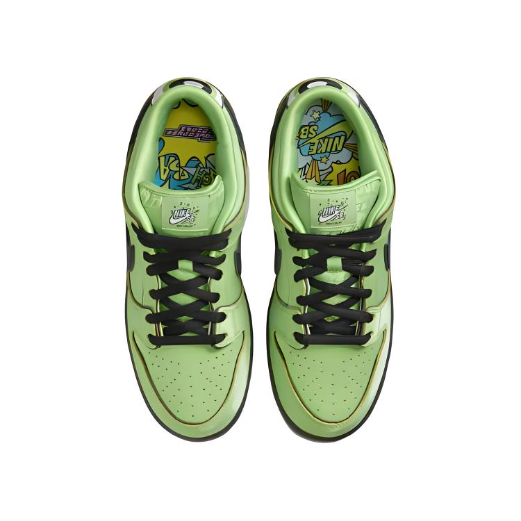 Суперкрошки x Nike Dunk Low Pro SB QS TD Кроссовки Buttercup Baby Зеленый Mean-Green Черный FZ8831-300