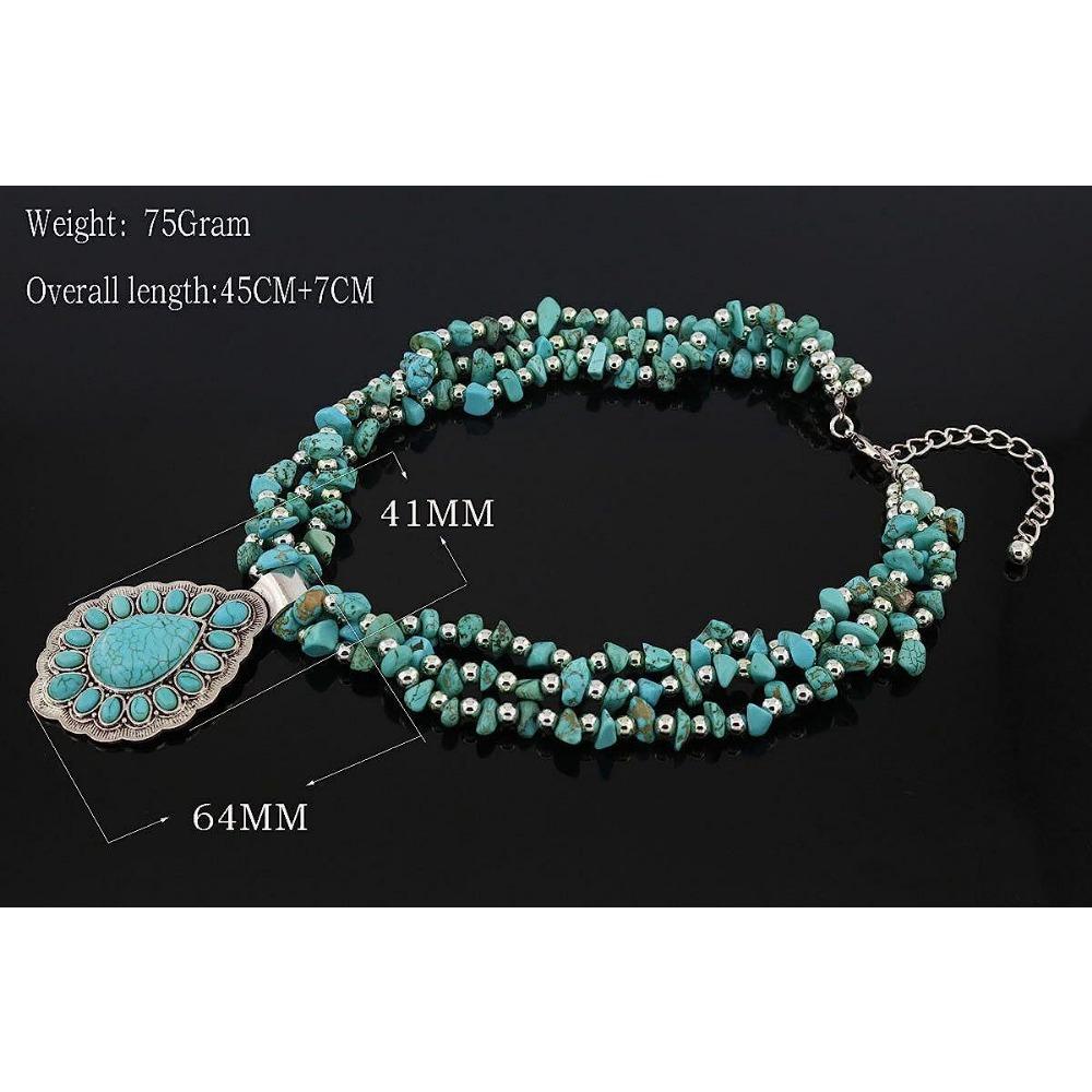 Винтажное бирюзовое ожерелье, Оптовая продажа бижутерии, Ожерелье из натуральной гравийной крошки