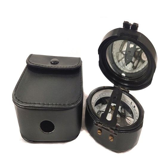 Геологический компас 7,62 см на компасе из алюминия с чехлом из черной кожи - геодезический компас, подарок на свадьбу, подарок на день отца