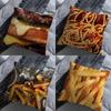 Food Art Fries Hamburger pillow over living room sofa cushion cover home decoration bedroom room bed pillow cover