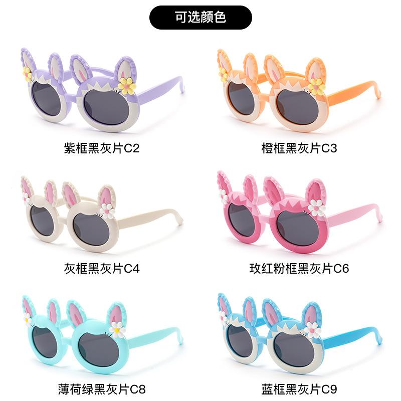 New children's cartoon polarized sunglasses, silicone anti-scratch and UV protection, unisex outdoor sunshades