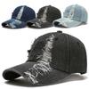 Sports Adjustable WASHED DENIM Denim Baseball Caps Sunscreen Hats Distressed Hole Cap Baseball Hats