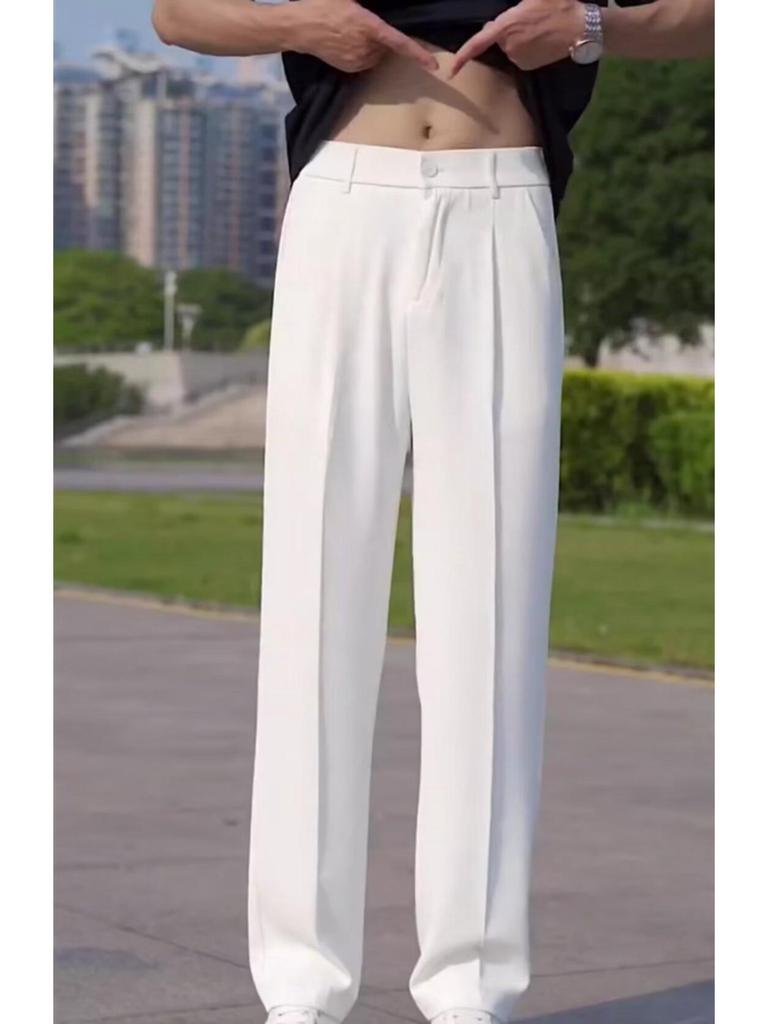 Мужские модные брюки-костюм хай-стрит длиной девять точек - Большой размер, Прямой крой