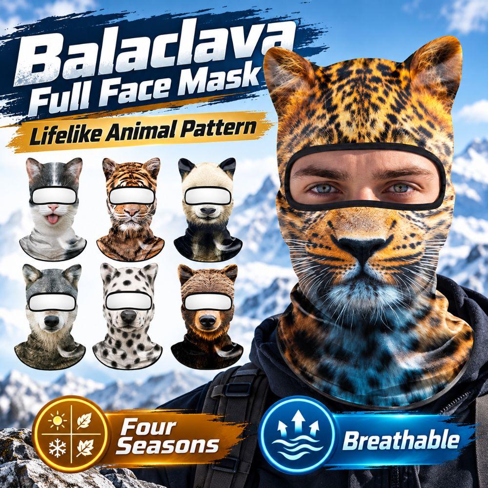 Windproof Balaclava Mask Ice Silk Eared Head Cover Novelty Full Face Mask Cycling/Party/Outdoor