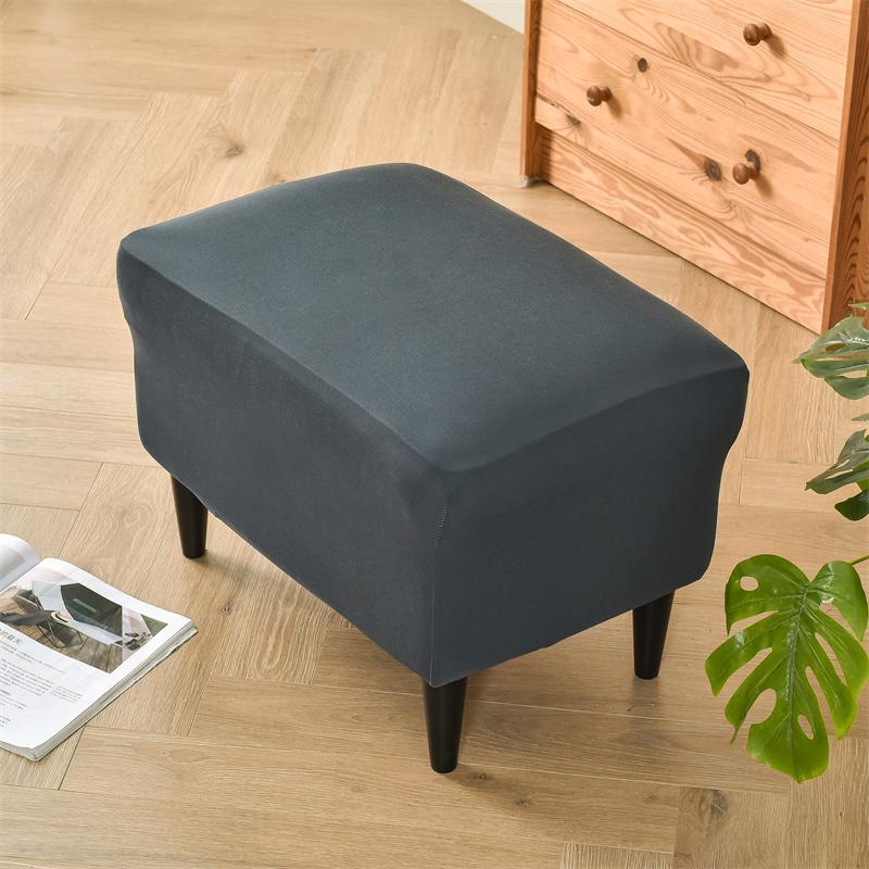Чехол для табурета для ног, однотонный, подходит для прямоугольной подставки для ног, съемные моющиеся чехлы для диванов, чехол для табурета для хранения, защитный чехол для мебели
