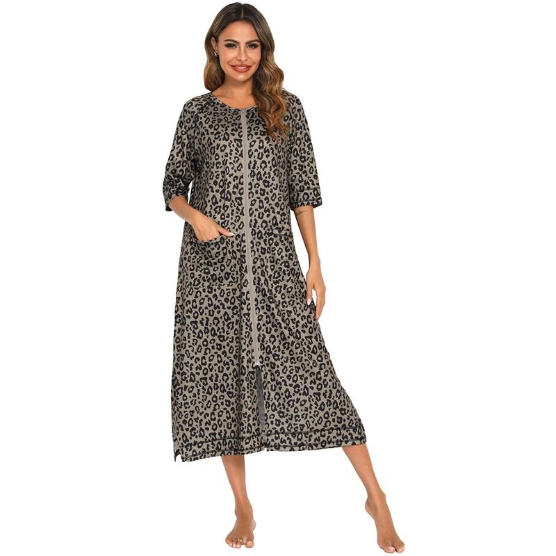 Женский халат для беременных на молнии с длинным рукавом 3/4, халат для родов в больнице, ночные рубашки для кормления, домашний халат, шезлонг, одежда для сна