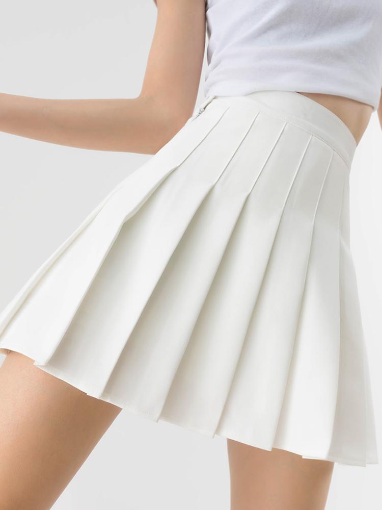 Серые мини-плиссированные юбки, женские летние короткие юбки трапециевидной формы с высокой талией, корейский стиль, черный, белый цвет