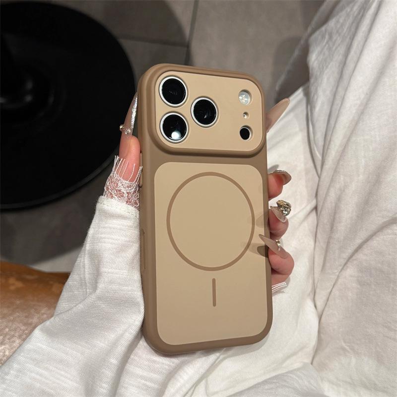 Матовая Текстура Магнитное Кольцо Чехол для Телефона для iPhone 14-17 Pro, Контрастные Цвета