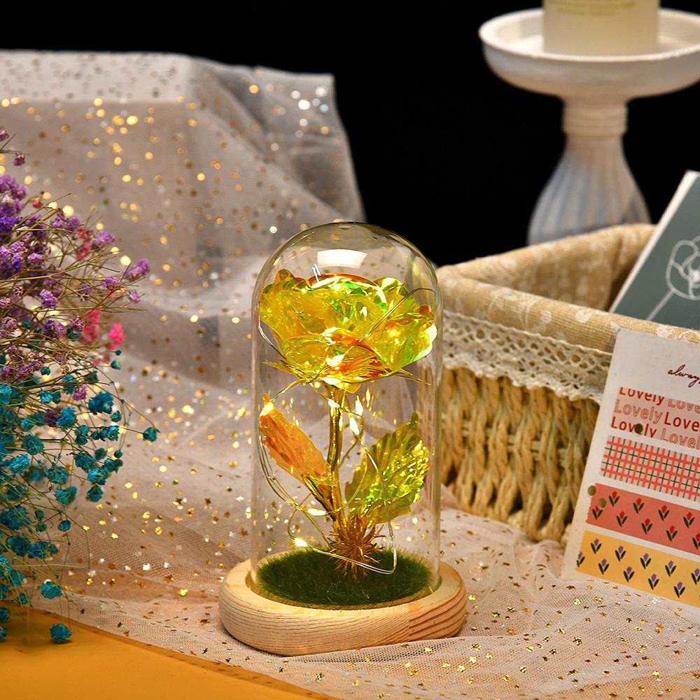 Eternal gold foil rose night light Qixi Festival Valentine's Day gift gold foil flower Valentine's Day bouquet for lovers