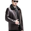 Winter Men's Genuine Leather Jacket Gold Mink Liner Large Size Jacket Dad's Leather Jacket Thickened Men's Jacket