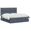 Ottoman Bed with Mattress Dark Grey 180 x 200 cm Velvet