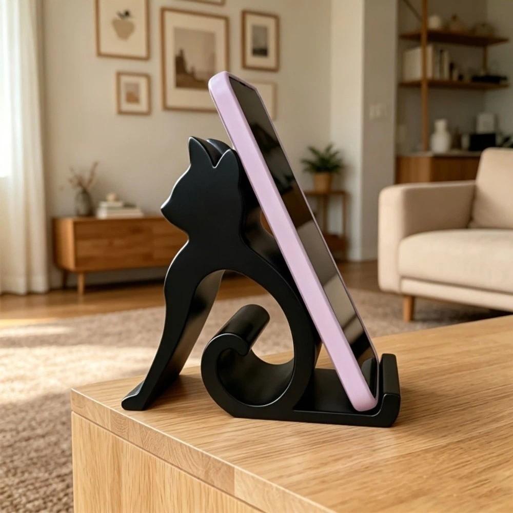 Милый котенок на 3D-принтере, подставка для телефона, держатель для телефона в форме кошки, фигурка, декор для дома